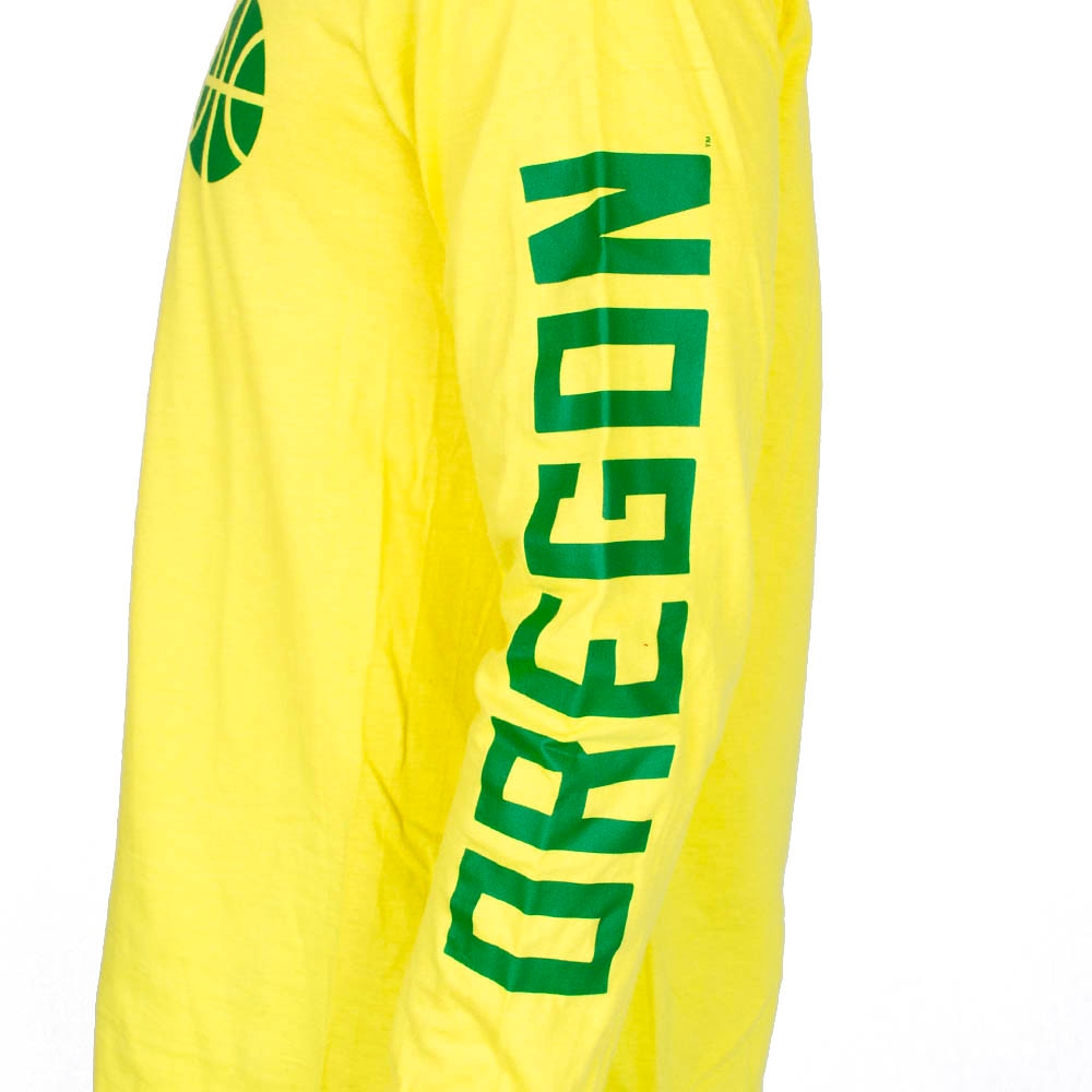 Ducks Spirit, Nike, Yellow, Long Sleeve, Cotton, Men, Basketball, Sleeve graphic, T-Shirt, 813672